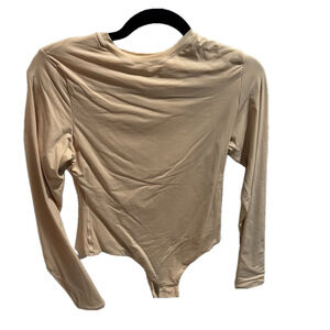 Skims Large FITS EVERYBODY LONG SLEEVE CREW NECK BODYSUIT Sand NWT